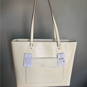 Kate Spade Cream Leather Tote Bag